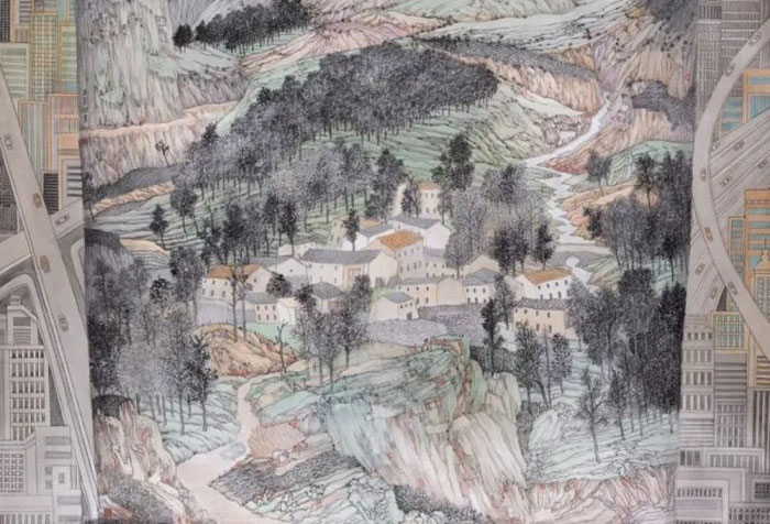 中國美術家協會會員王莫語國畫作品欣賞，青山與時代