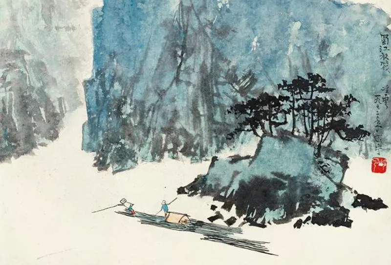 中國著名美術(shù)教育家、中國畫畫家秦嶺云山水畫欣賞